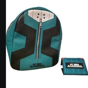 Not ForSale  My Hero Academia Set Of This is a pair of black and tanBackpack